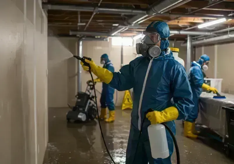 Basement Sanitization and Antimicrobial Treatment process in Hillsborough, CA