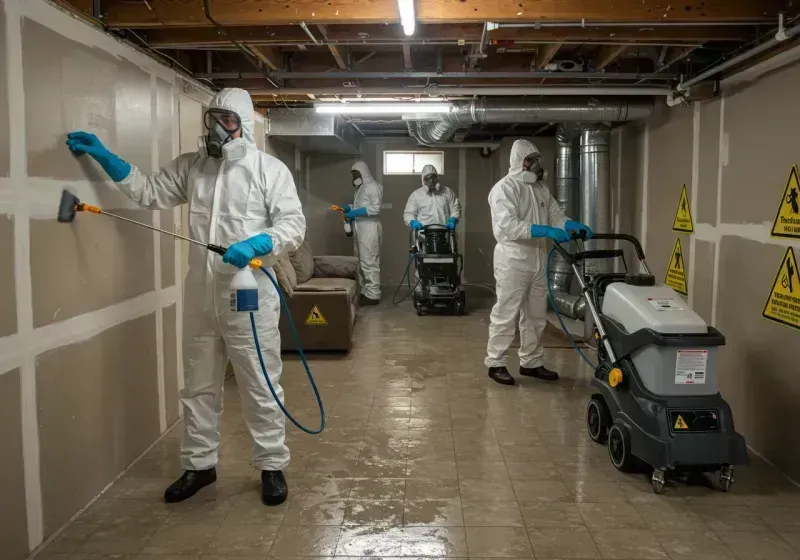 Basement Moisture Removal and Structural Drying process in Hillsborough, CA